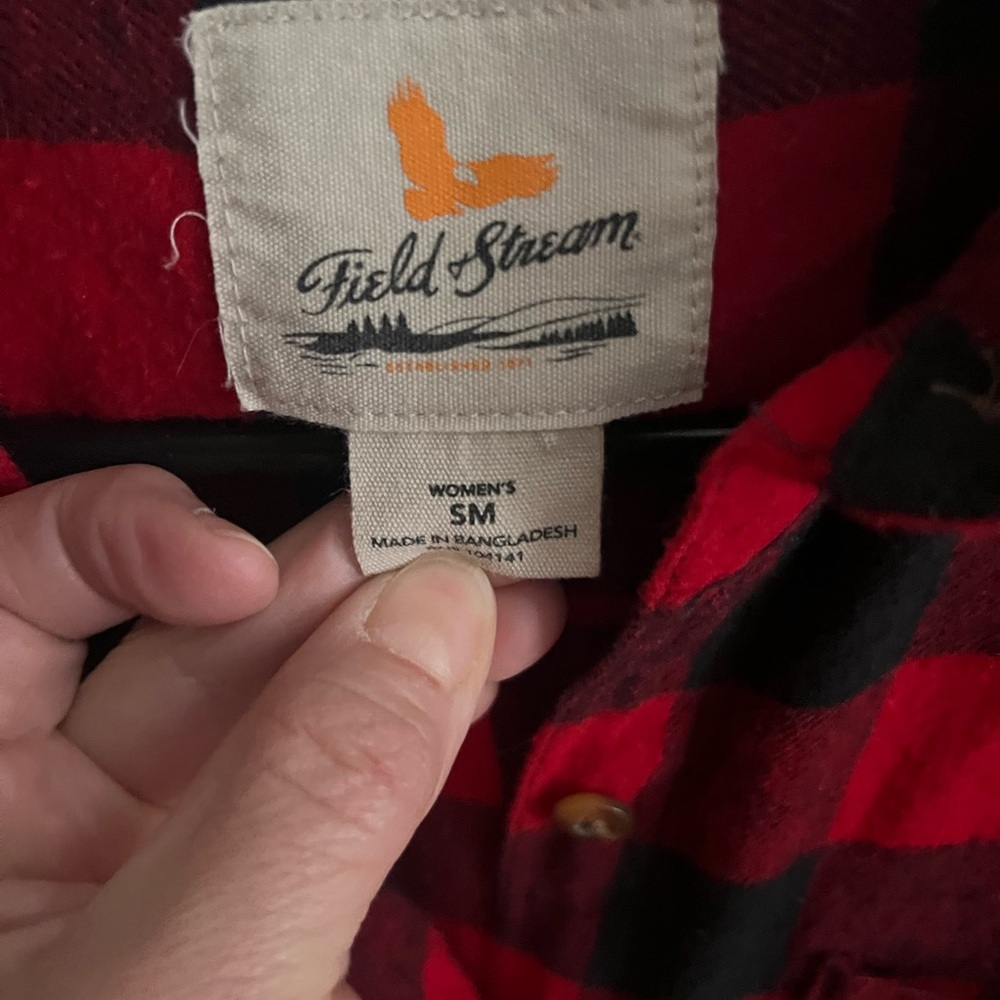 Field & Stream Red and Black Plaid Shirt
